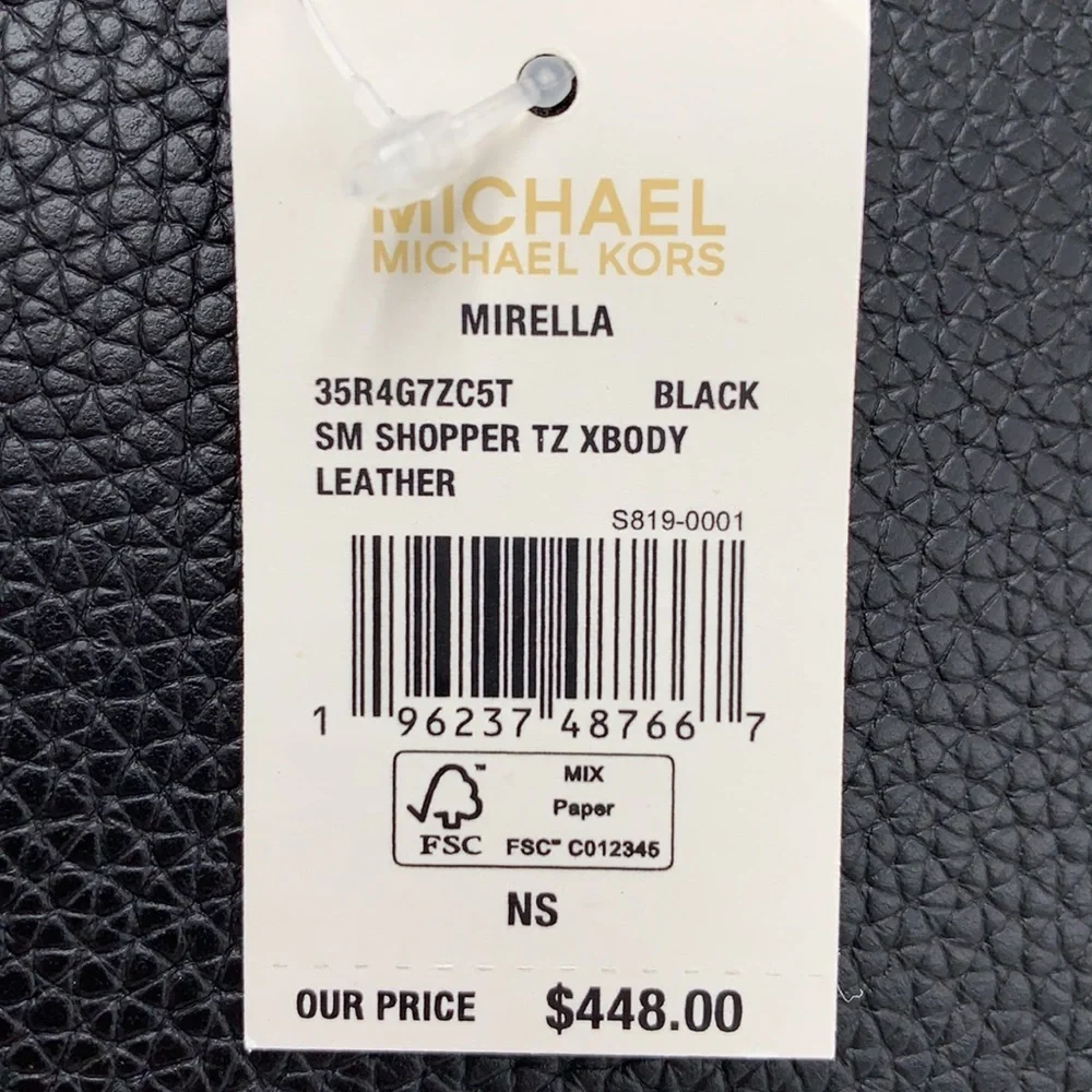 MICHAEL KORS MIRELLA SMALL SHOPPER TOP ZIP XBODY Black COLOR